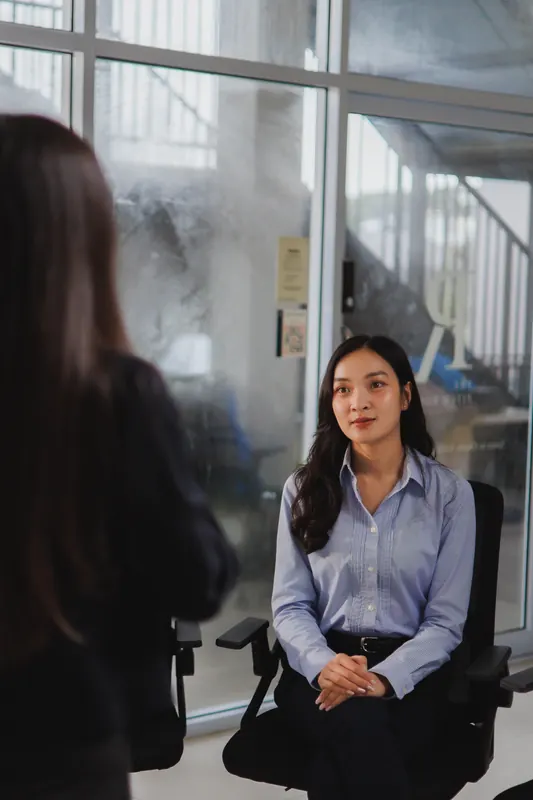 A candidate in a job interview
